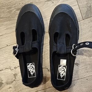 Vans Black Canvas Buckle Sneakers